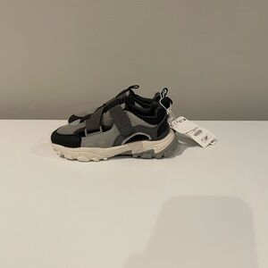 Zara Open Technical Gray Sneakers NWT
